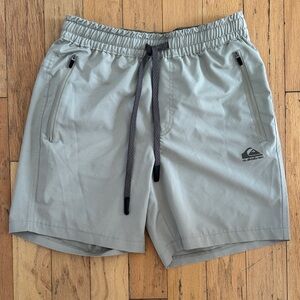 Quiksilver | Khaki Elastic Waist Swim Shorts | size boys S